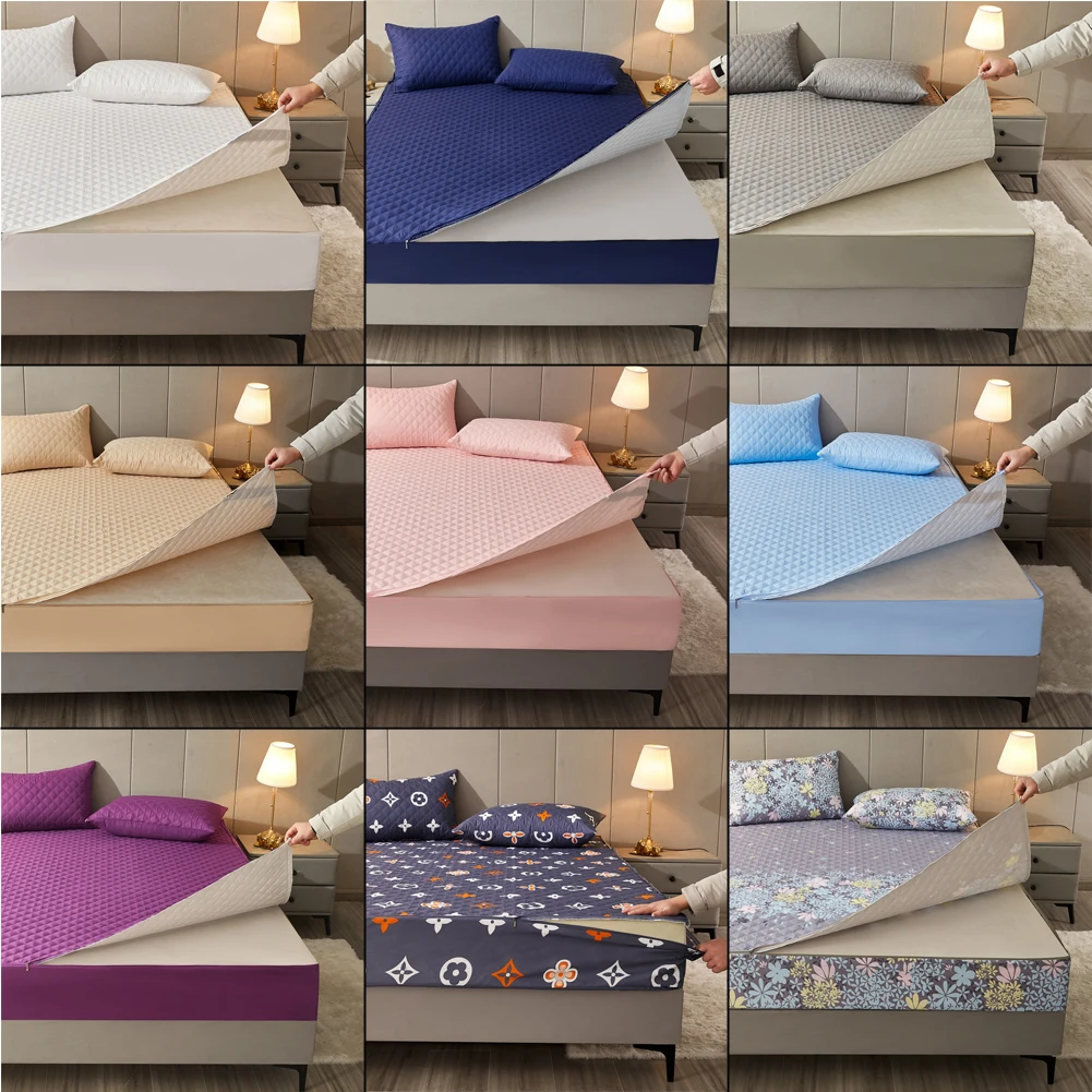 Waterproof Mattress Cover Six-Sided All Inclusive with Zipper Removable Fitted Sheet Breathable Anti-Mite Mattress Protector Pad