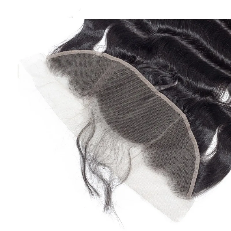 Loose Deep 13*4 Lace Top Frontal Human Hair Pre-Plucked Natural Color Brazilian Virgin Hair Transparent Lace Closure For Women