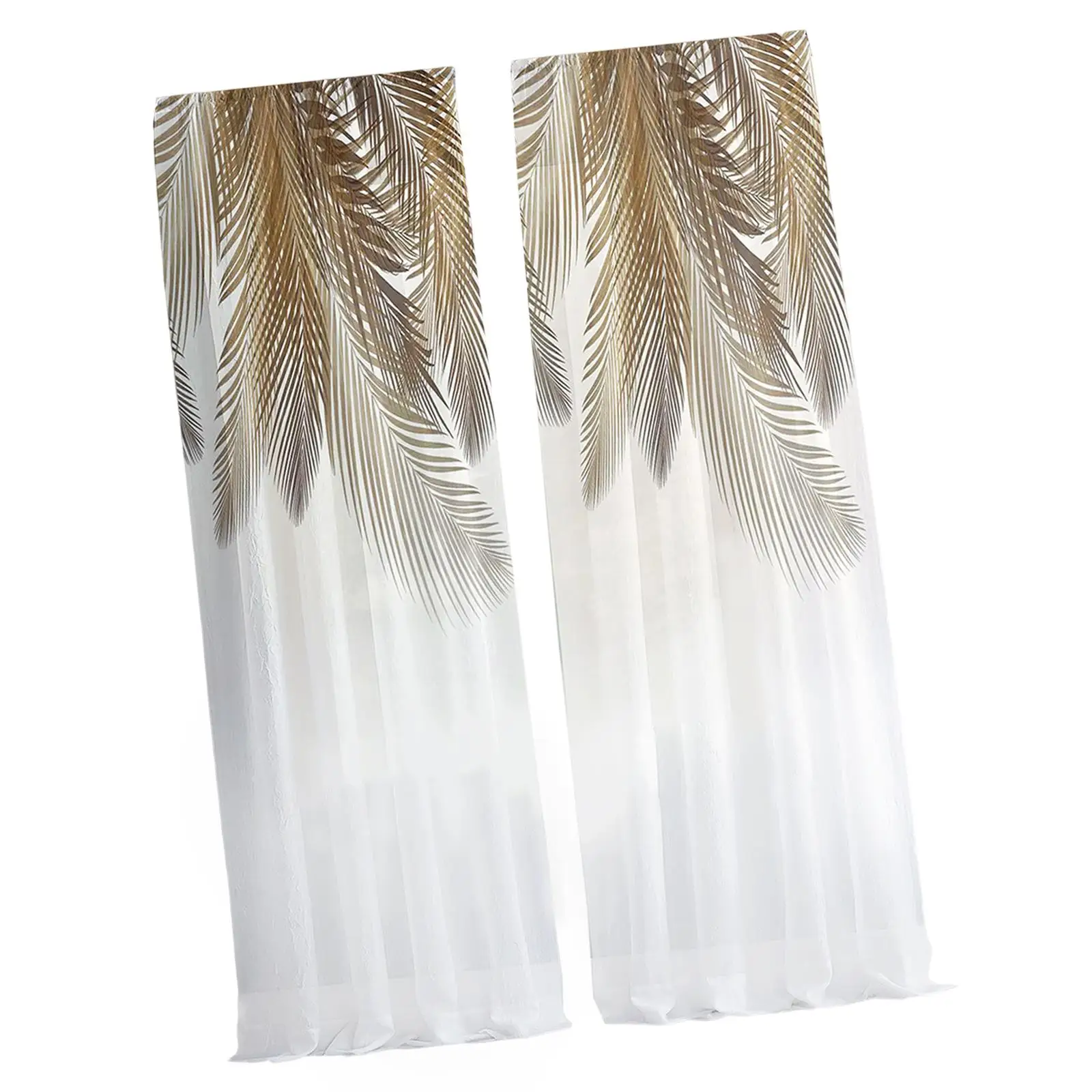 Printed Sheer Curtains 2 Panels 52 x 95 Inches Sheer Drapes for