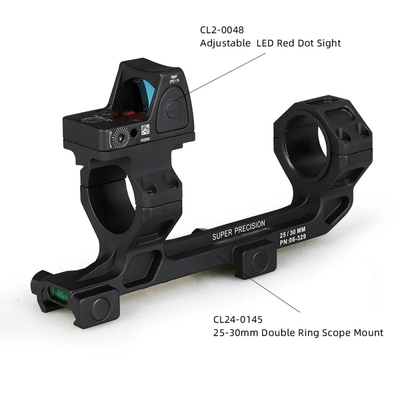 

airsoft accessories tactical red dot sight base bracket 25.4mm 30mm double ring rifle scope mount with bubble level