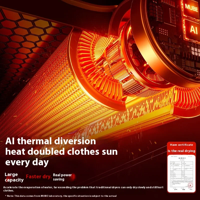 Stitch MUBE German Dryer Portable Foldable Dormitory Underwear Sterilize Highheat 20pieces Withhook Quiet Stitch 4