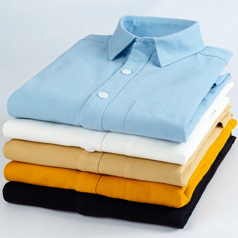 

Spring Men's Pure Cotton Workwear Long sleeve Shirts Single Pocket Japanese Style Cargo Track Shirt Casual Fashion Male Shirts