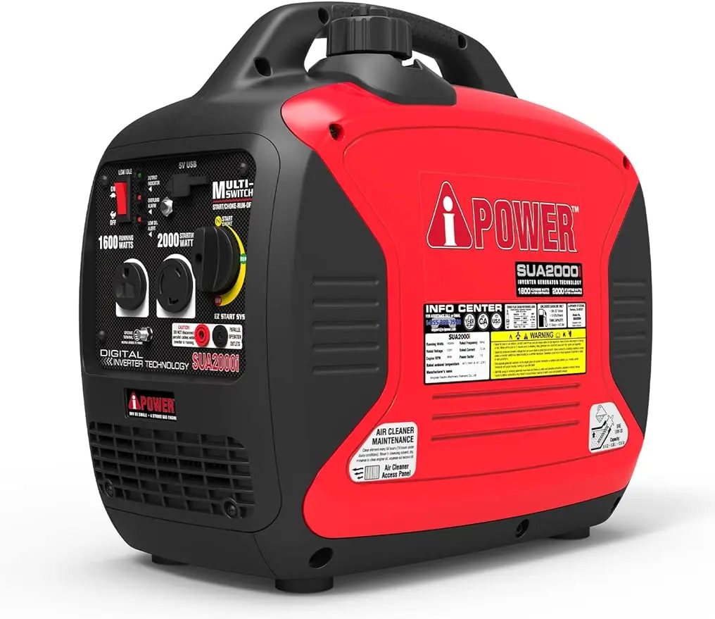 

A-iPower Portable Inverter Generator, 2000W Ultra-Quiet RV Ready, EPA Compliant, Small & Ultra Lightweight For Backup Home Use,