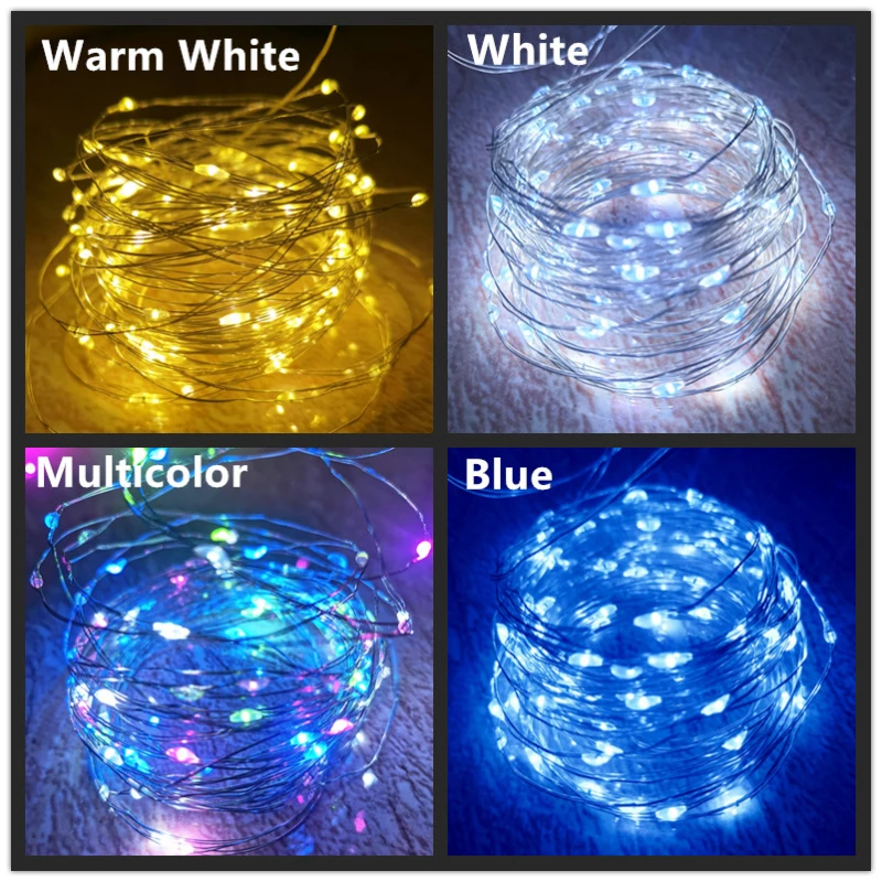 

3Pcs Fairy Silver Filigree USB LED String Lights Christmas Decorations for Home Garland Garden Outdoor Decor Lamp Waterproof