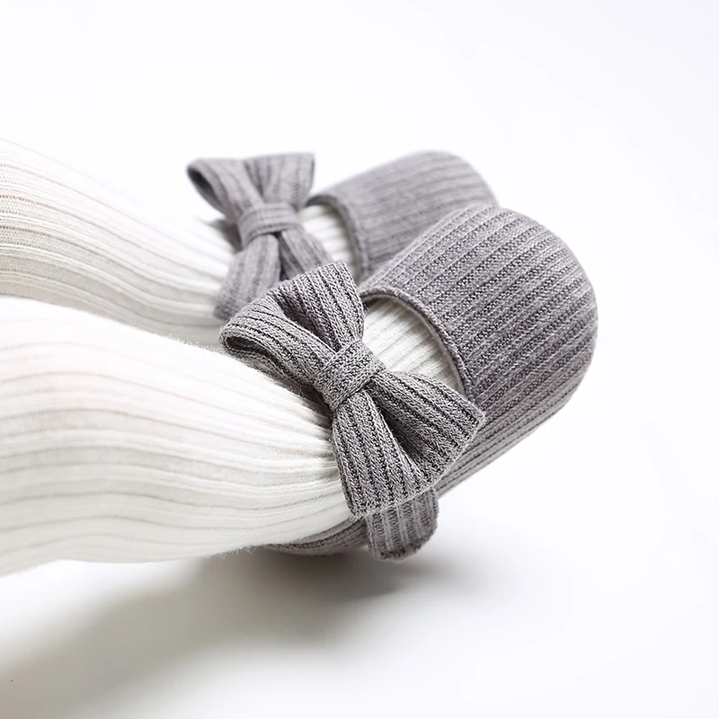 Baby Girl Flower Shape Shoes Knitted Knitting Soft Soles Non-slip Flowers Bow Tie Infant Newborns First Walkers Toddler Girl Sho 3
