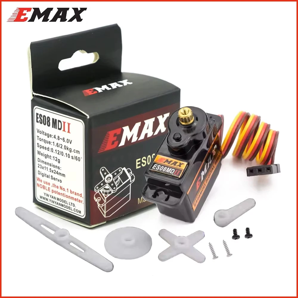 Emax ES08MD ES08MDII 4-6,0 В 2 кг Металлическая шестерня мини-цифровой сервопривод Futaba/JR Plug для TREX 450 аксессуары для самолетов и вертолетов