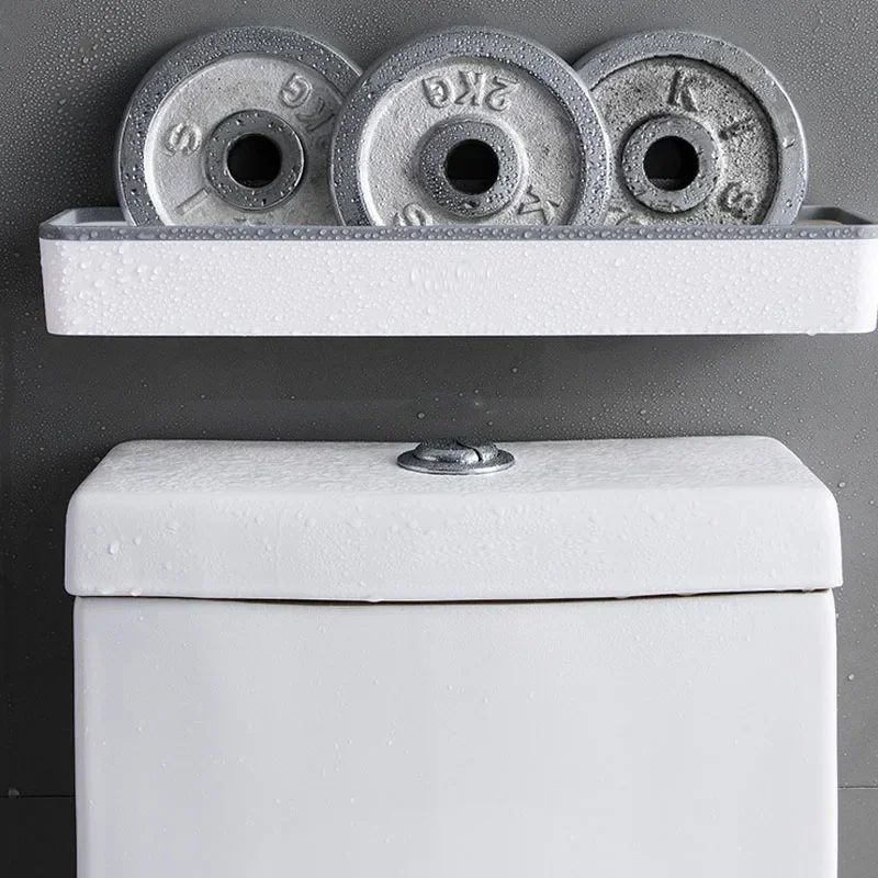 Wall Hanging Toilet Bathroom Storage Cabinet Rack Punch Free Multifunctional Artifact Above Toilet Rack Shelf Organizer 5