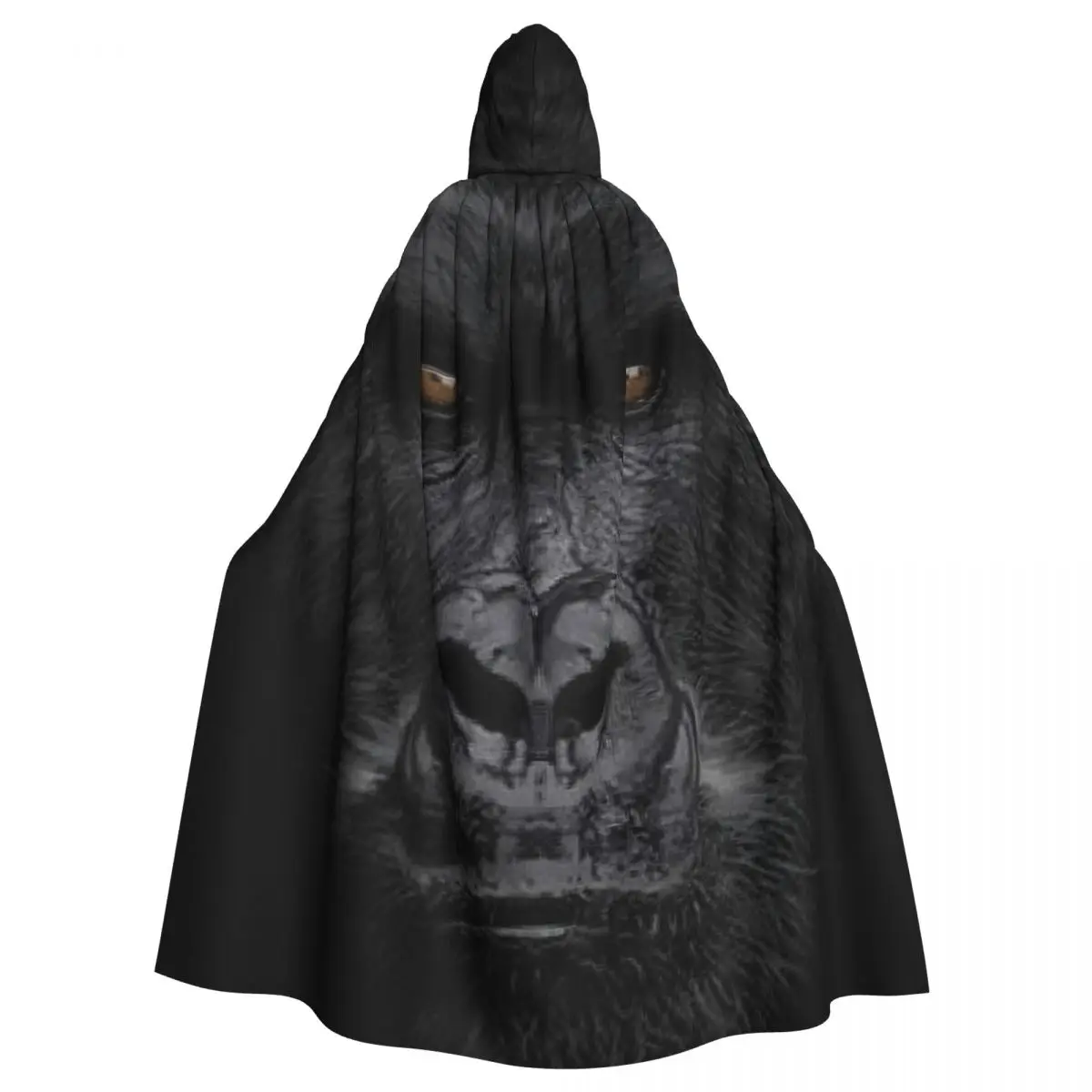 Grande E Alto King Size Gorilla Face Mantello Con Cappuccio Halloween Party Cosplay Donna Uomo Adulto Lungo Stregoneria Accappatoio Cappuccio