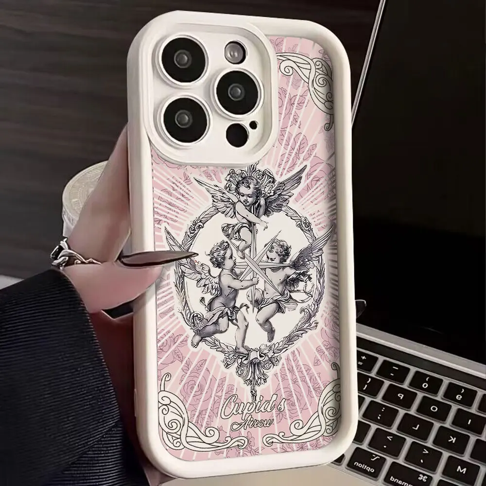 Vintage Cupid Angel Soft TPU Phone Case - Luxury Retro Design