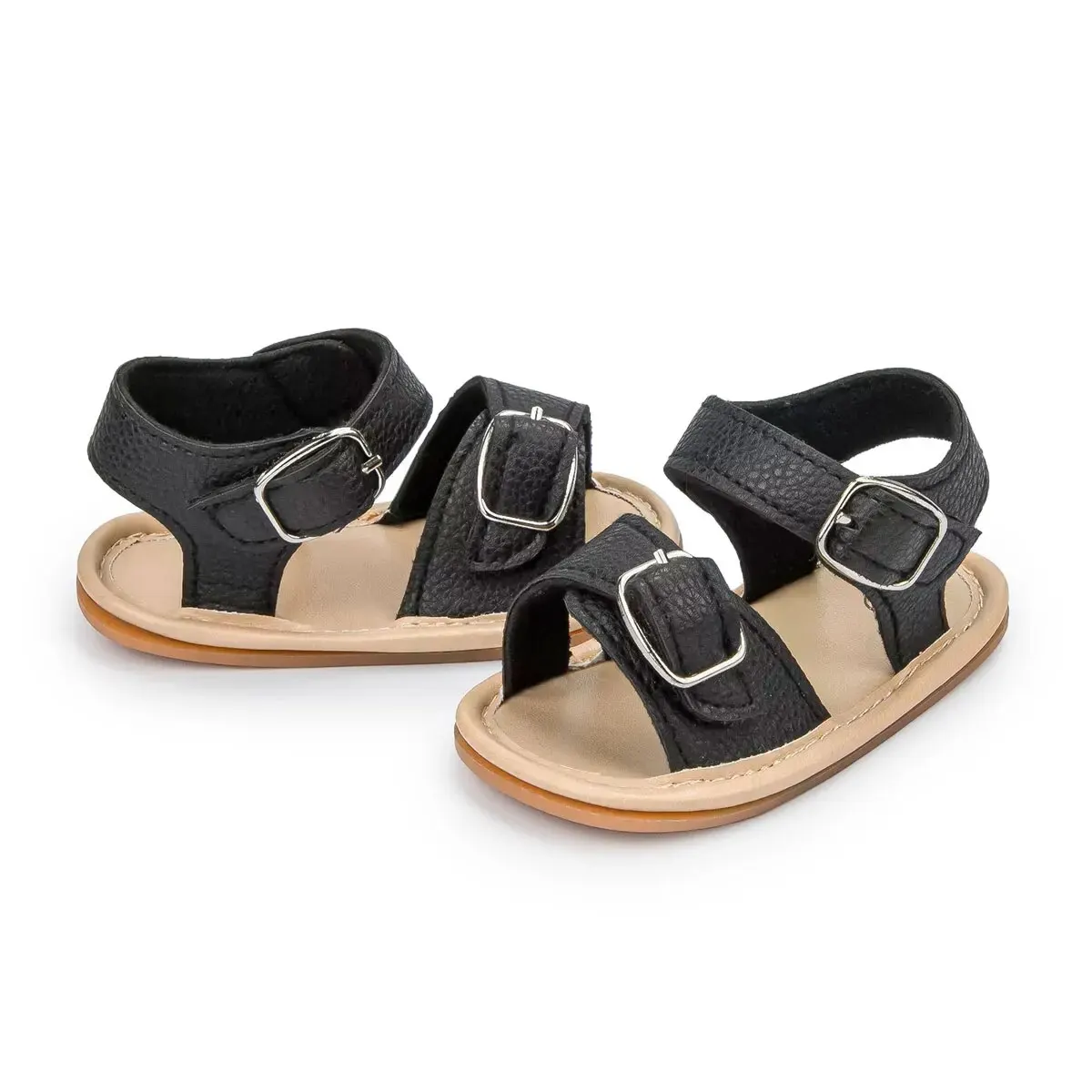 Meckior Summer Boys Girls Beach Sandals Baby Shoes PU Iron Clasp Baby Boy Girl Sandals Rubber Bottom Anti-slip 0-18M