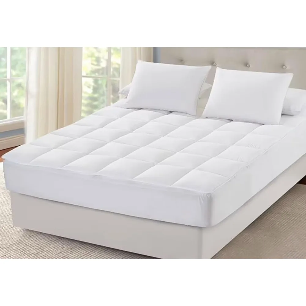 100% cotton mattress cover, full-size ultra soft, deep pocket, breathable and soft quilted down filling 2