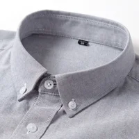 New 100% Cotton Oxford Shirt Long Sleeve For Men's Social Dress Shirts Soft Comfortable Regular Fit Casual Man Clothing S-5XL