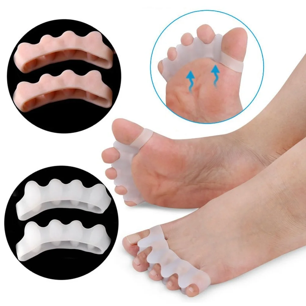 2pcs=1pair Protective Toes Separator Suitable Bunion Corrector Material Soft Gel Straightener Spacers Stretchers Care Tool New