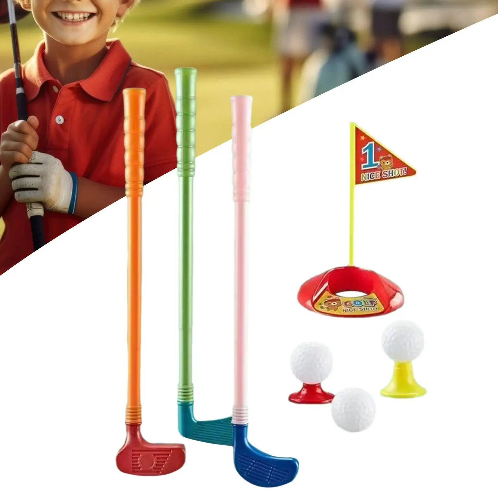 10Pcs Kids Golf Toys Set for Boys Girls Aged 6 7 8 9 Year Olds Backyard Game
