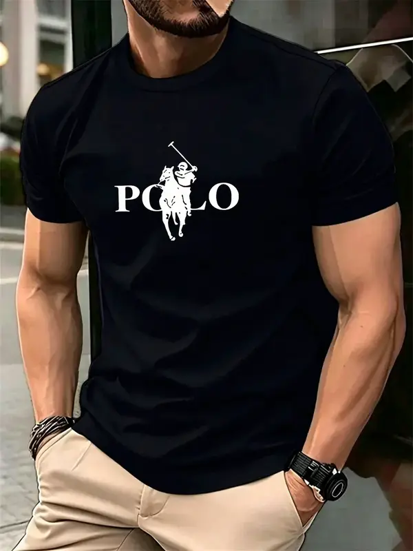 Men's Summer Simple and Fashionable Casual Business Short Sleeved T-shirt Round Neck Solid Color Sports Quick Drying Top - Image 2