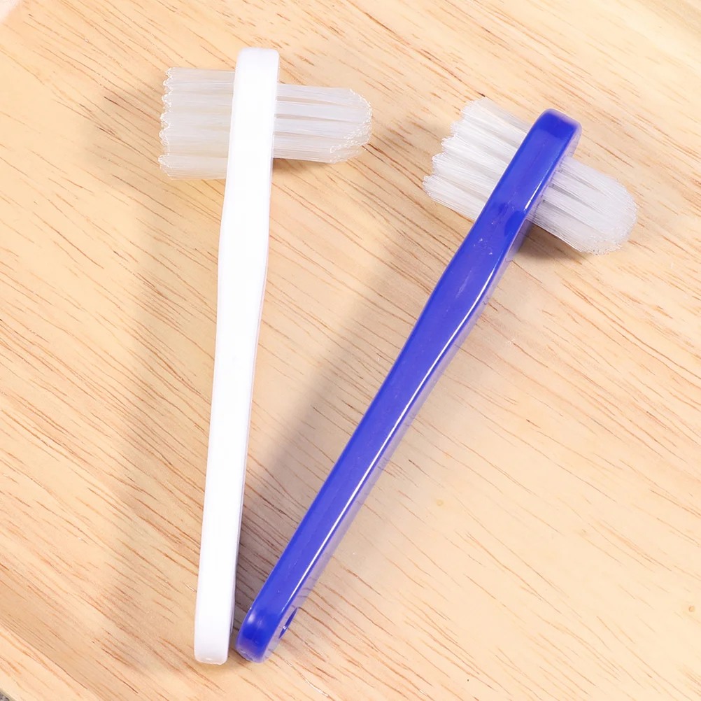 

Denture Brush Dual Head Double Headed Toothbrush Fake Teeth Sided False Heating Cleaning