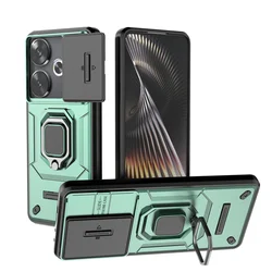 Anti-Shock Kickstand Magnetic Armor Phone Case with 6.67 Back Cover for Poco F6 5G (ZDX-Green)