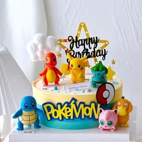 13Pcs/set Pokemon Cake Topper Pikachu Anime Figure Party Happy Birthday Pokemon Cake Decoration Supplies Boy Ornaments Kids Gift 1