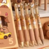 5pcs Capybara Gel Pens Set Metal Cartoon Patch 0.5mm Ballpoint Black Color Ink for Writing F7629 2