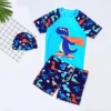 Summer Baby Boy Swimwear Sets Cartoon Short Sleeve Tshirt Shorts Toddler Kids Bathing Suit Children Beach Wear Clothing