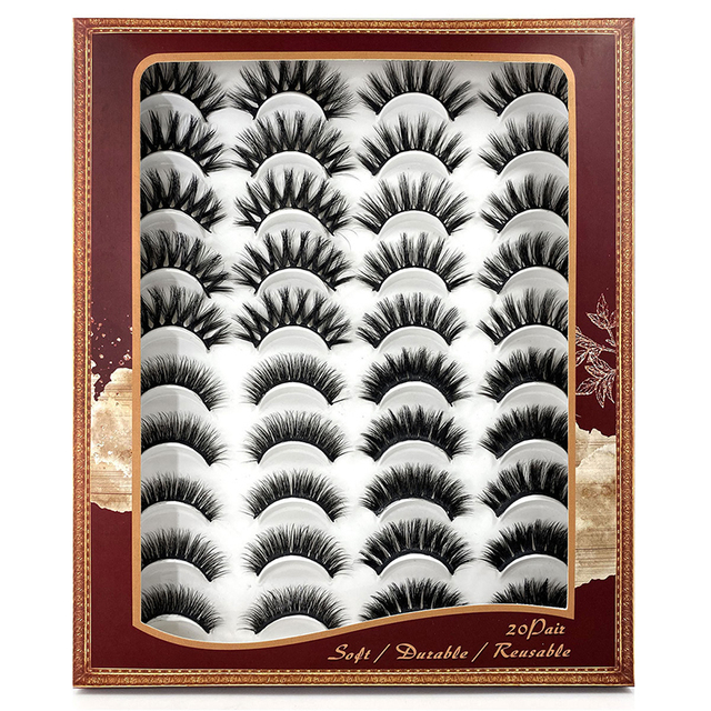 5/8/10/20 Pairs 3D Mink Lashes Natural False Eyelashes Dramatic Fluffy Soft Wispy Volume Cross Reusable Fake Eyelash  MaKeup