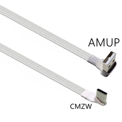 Reversible USB - C to USB 2.0 Right - Angle Data Cable - 20CM (AMUP - CMZW - WH)