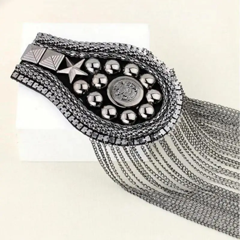 Performance Tassel Shoulder Badge Suit Dress Flower Decoration Costume Accessories Pads for Clothing