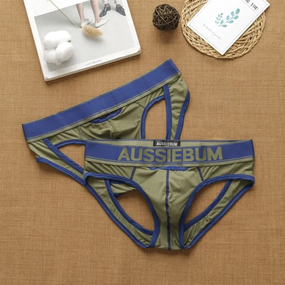 Men's mesh ice triangle pants breathable cool youth underwear Large back hollow panties 5
