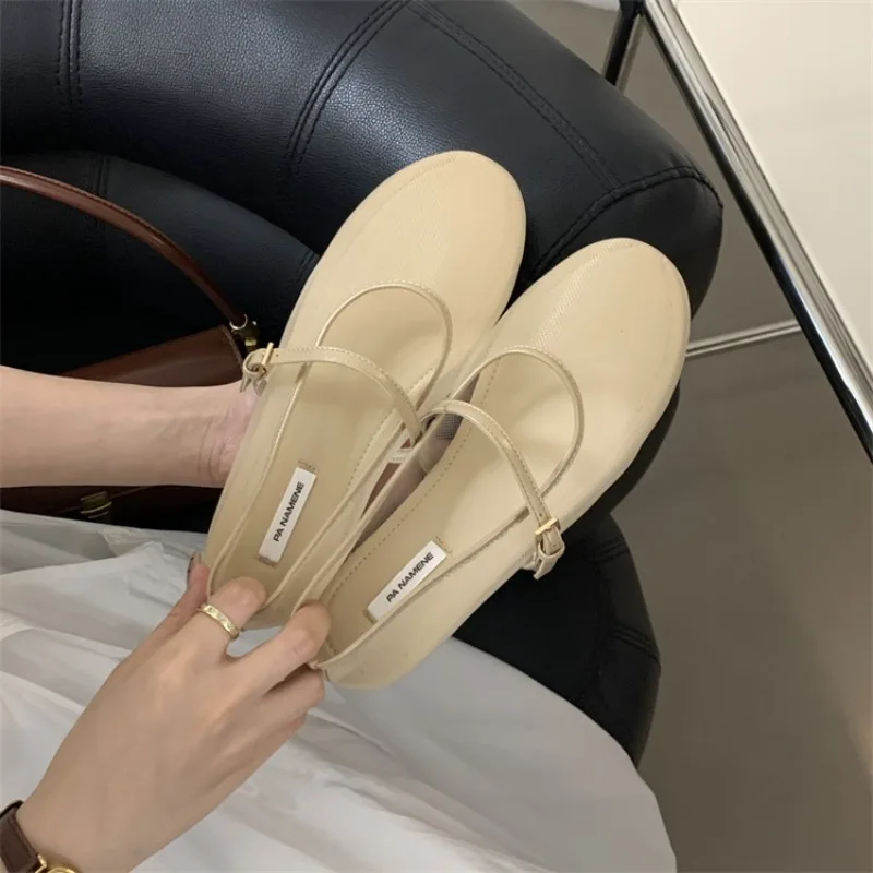 Summer New Comfortable Ballet Sandal Flat Bottom Round Toe Mesh Breathable Shallow Mouth Single Shoes for Women Ladies