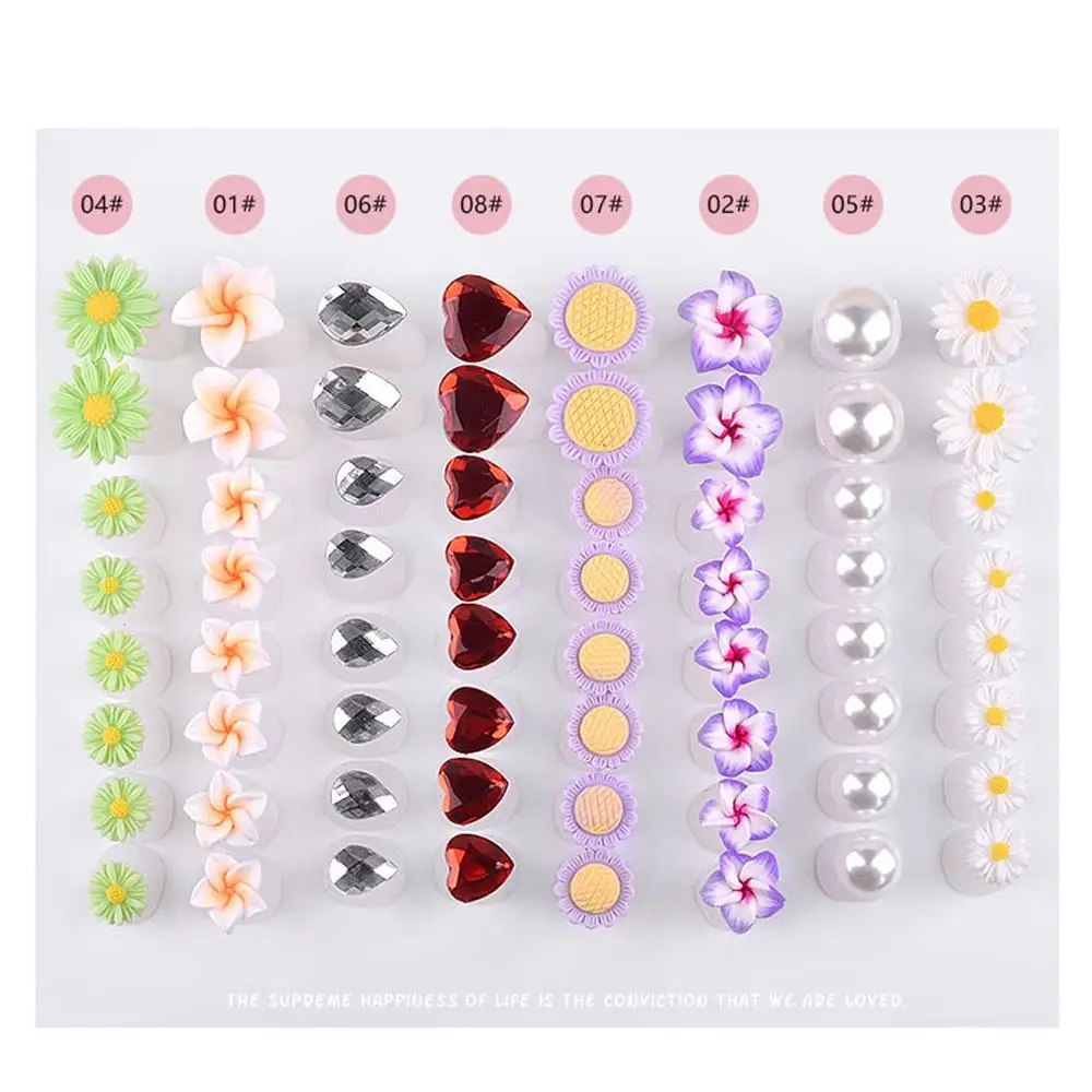 8Pc/pack Toe Silicone Separator Nail Art Tool Pedicure Flower Waterdrop Crystal Diamond Pearl Separator DIY Creative Design New