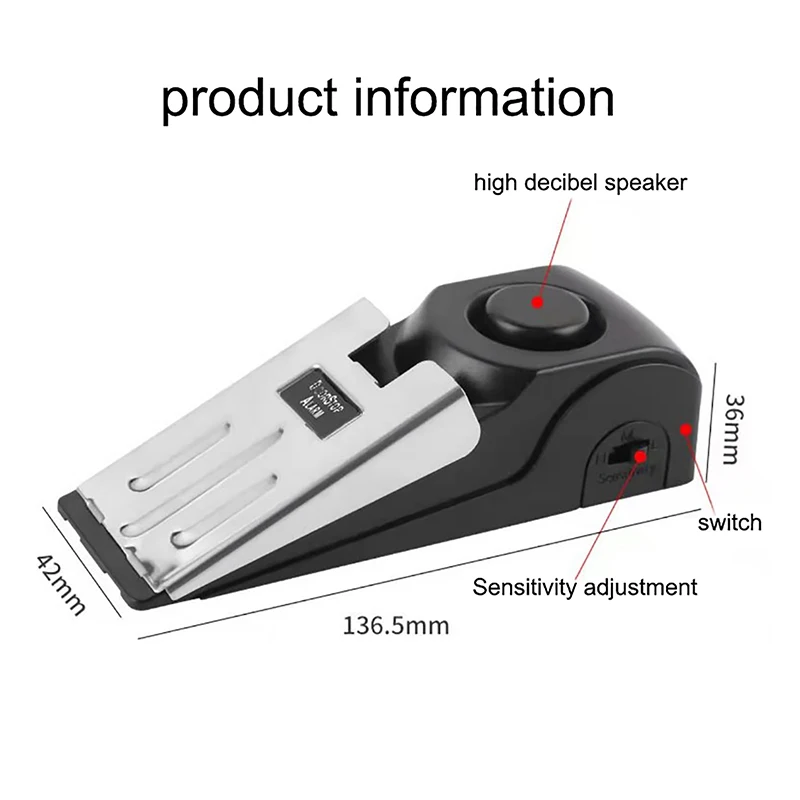 120 db Wireless Door Stop Stopper Alarm Block Blocking System Anti-theft Burglar Stop System Security Home Wedge Shaped door stopper