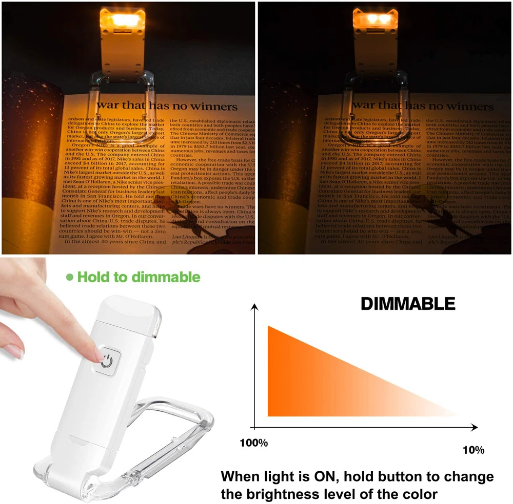 Mini Light Reading Clip Light LED Small Night USB Charging Adjustable Brightness Eye Protection Portable LED Light Desk Lamp Night Light LED Desk Lamp Mini Night Light Mini LED Light
