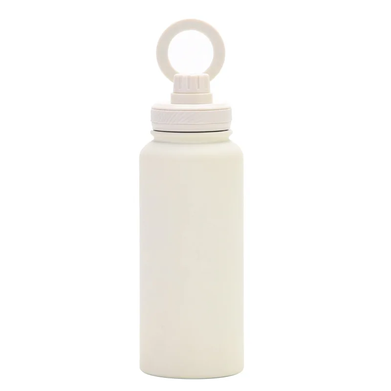1L Sports Thermos Cup With Handle,Cellphone Magnetic Stand Drinkware,Stainless Steel Vacuum Flasks,Camping And Gym Water Bottle