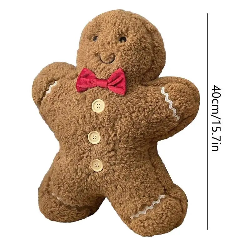 40cm Gingerbread Man Plush Pillow Cushion Gingerbread House Throw Pillow  Room Decor Plushies Children Birthday Christmas Gifts 6