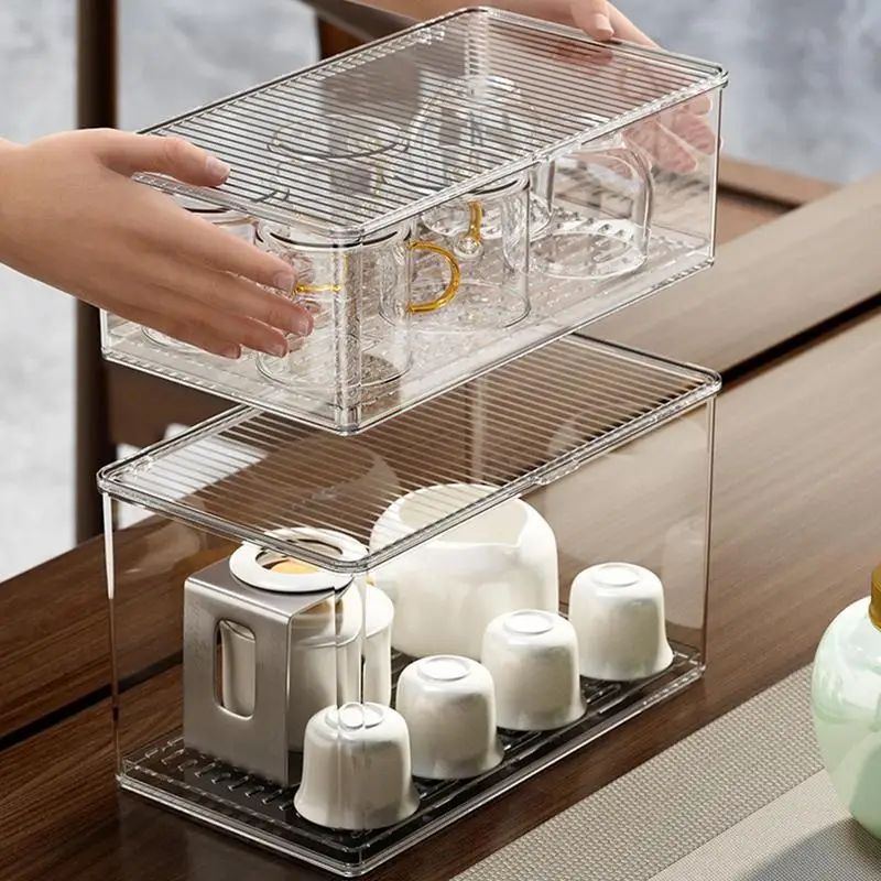 

Органайзер для чайных пакетиков, прозрачный чайный набор, пыленепроницаемый водонепроницаемый контейнер, контейнер для чайного набора, составной домашний контейнер для хранения