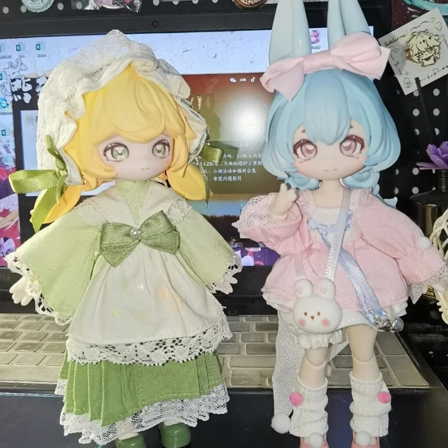 Jumping Moon Time Rabbit BJD Doll 12 Points Movable Toy Collectible Blind Box Gift Authentic Inedible Ornaments for All Ages 4