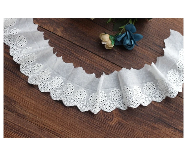 white pure cotton embroidery cloth edge lace accessories width 6cm DIY home  textile decorative fabric children's clothing lace - AliExpress