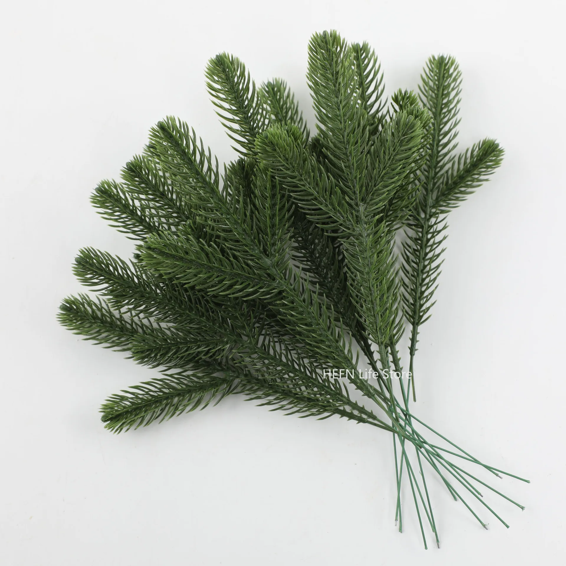 10Pcs Green Leaves Plastic Grass Wedding Bridal Material Household Products Artificial Plants Christmas Home diy Decoration