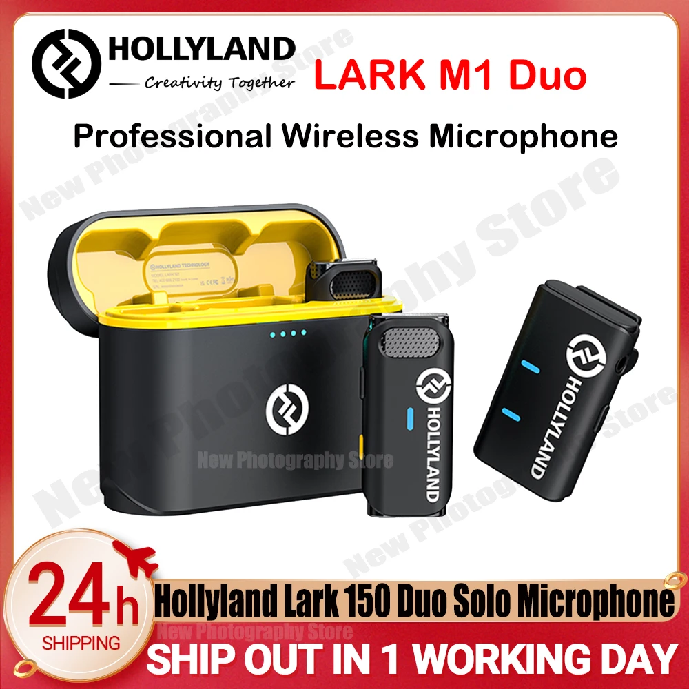 Hollland Larkm1 duo 2.4ghzワイヤレスラベリアマイク、充電