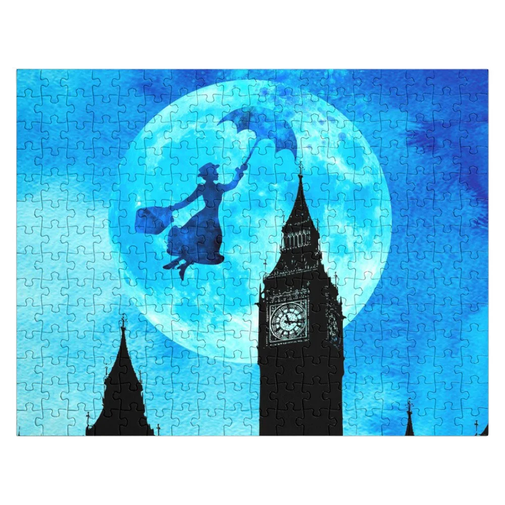 Magical Watercolor Night - Mary Poppins Jigsaw Puzzle Personalized Gift Ideas Custom Gift Puzzle коляска люлька mary poppins зайка 63 35 71 см ная коробка 67311