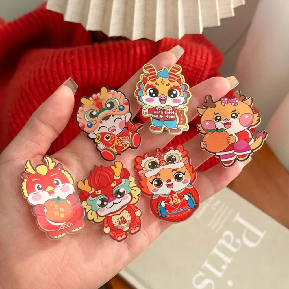 2024 Dragon New Year Hairpin for Children Girl Creative Cartoon Dragon Hair Clip Festival Headwear Super Cute Hair Accessories a5 a6 blank notebooks thickened student horizontal line soft leather notebook super thick cartoon drawing notepad hand account