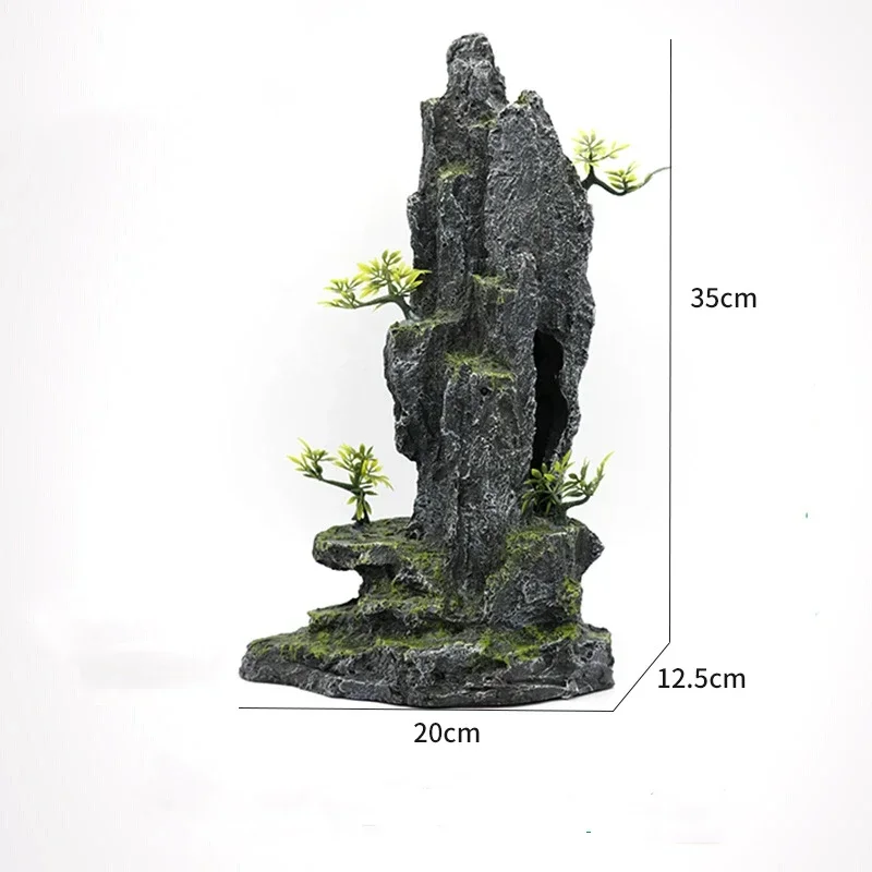 thumbnail image 2 of Mairuker Large Fish Tank Decorations Mountain View Aquarium 2 of 9