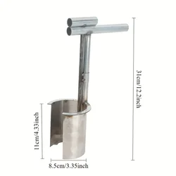 Galvanized Metal Handheld Garden Transplanter for Efficient Seedling Transfer (G3976A 1PC)