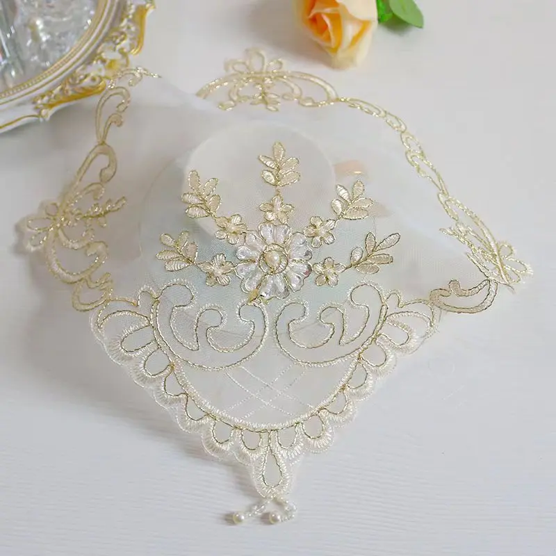 

Table decoration and accessories beads flowers Embroidery table cloth cover kitchen Christmas wedding party dining tablecloth