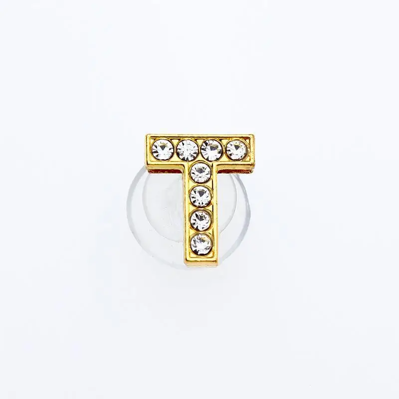 Goldene Buchstaben Kristall Diamant Legierung Charms Zubehör Mode Weiche PVC Schuhe Schnalle Kinder Dekoration Design Großhandel 1 Stücke – Detail 27