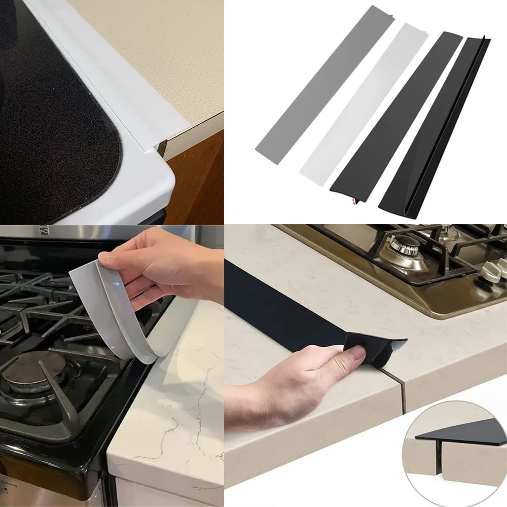 Stove Gap Cover 21'' 25'' Silicone Stove Counter Gap Cover Oven Guard Spill Seal Slit Filler