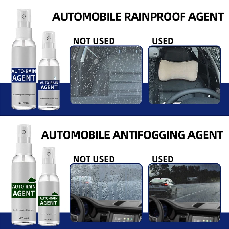 30/100ml Car Glass Waterproof Film Coating Agent Antifog Spray Auto Windshield Window Glass