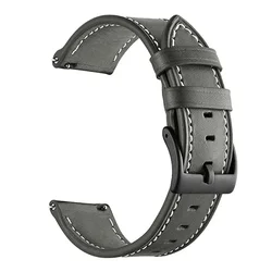 Artificial Leather Watch Strap - 20mm Premium Band - 22mm Universal (Grey)