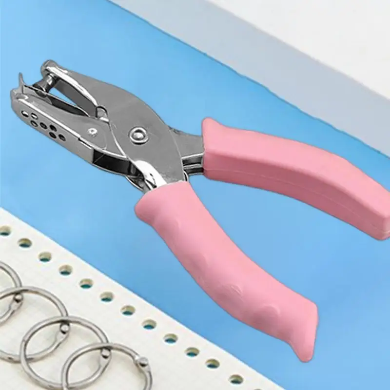 1 Hole Puncher Heavy Duty 1 Hole Punch Tool Paper Puncher Portable Hand Held Scrapbook Tool Ergonomic Soft Grip paper punch hole punching tools