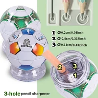 Non-Electric Football Design Pencil Sharpener Dust Cover 3 Adjustable Holes For Different Pencils Random Color Stationery Cutter 4